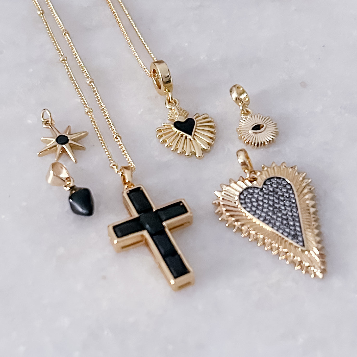 Black Cross Charm