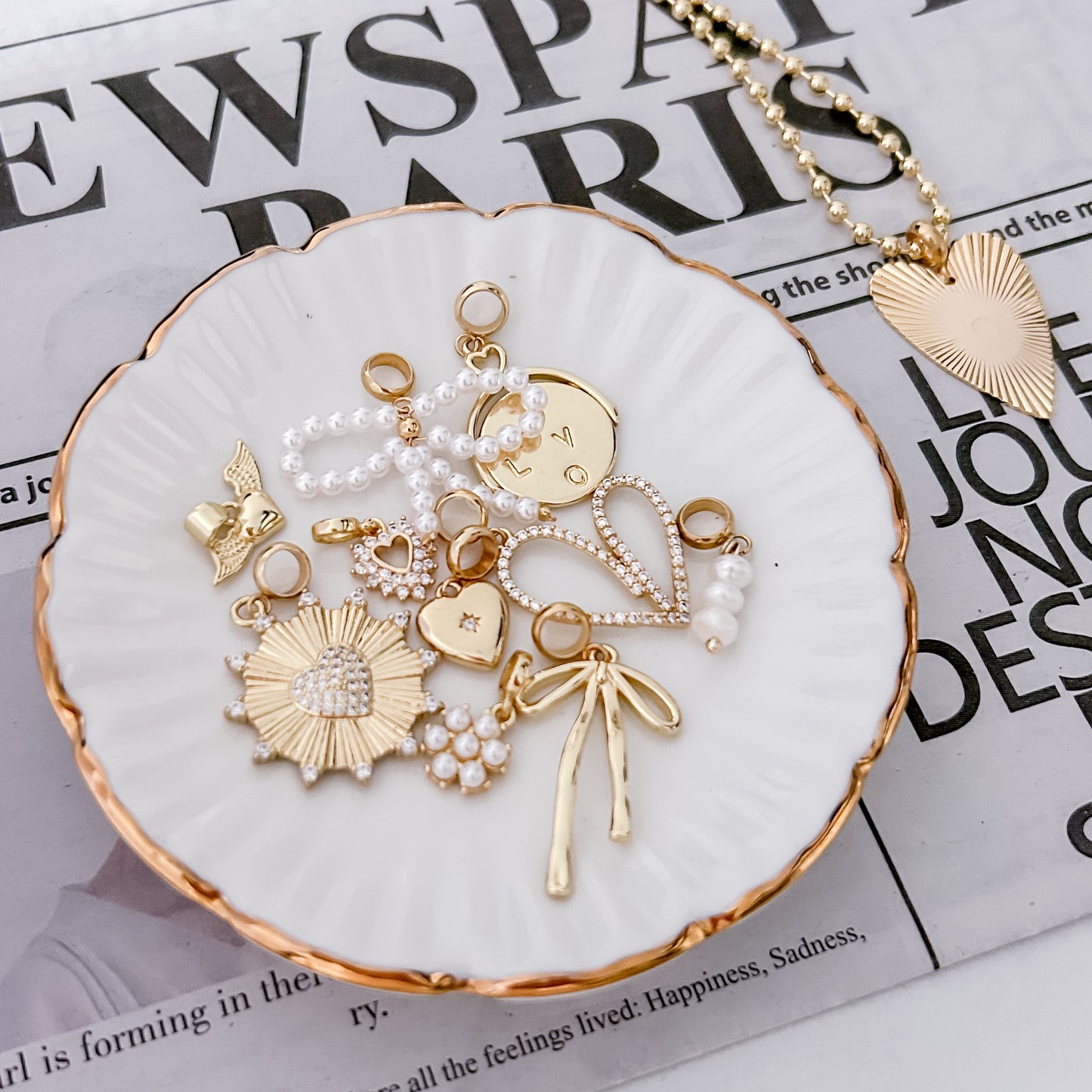 Gold Love Coin Charm