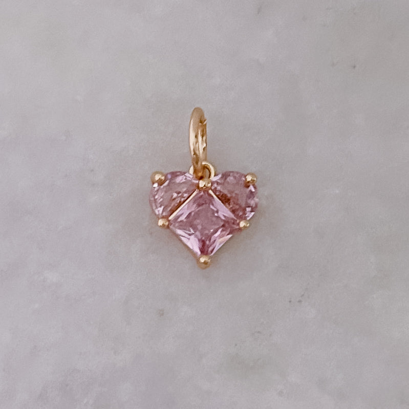 Pink Diamond Heart - Charm