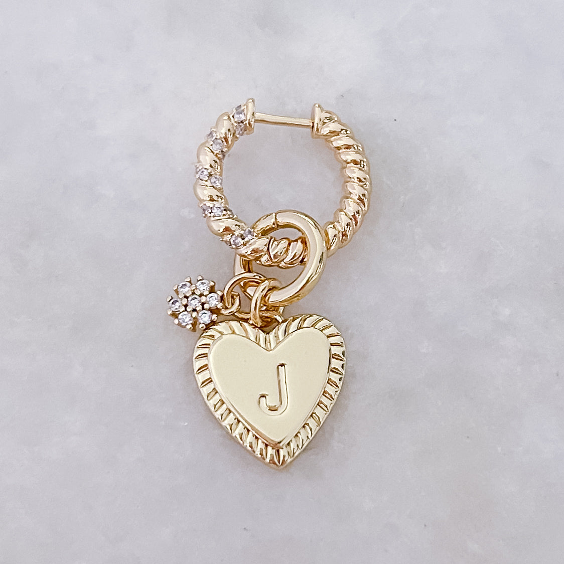 Royal Heart Letter Hoop