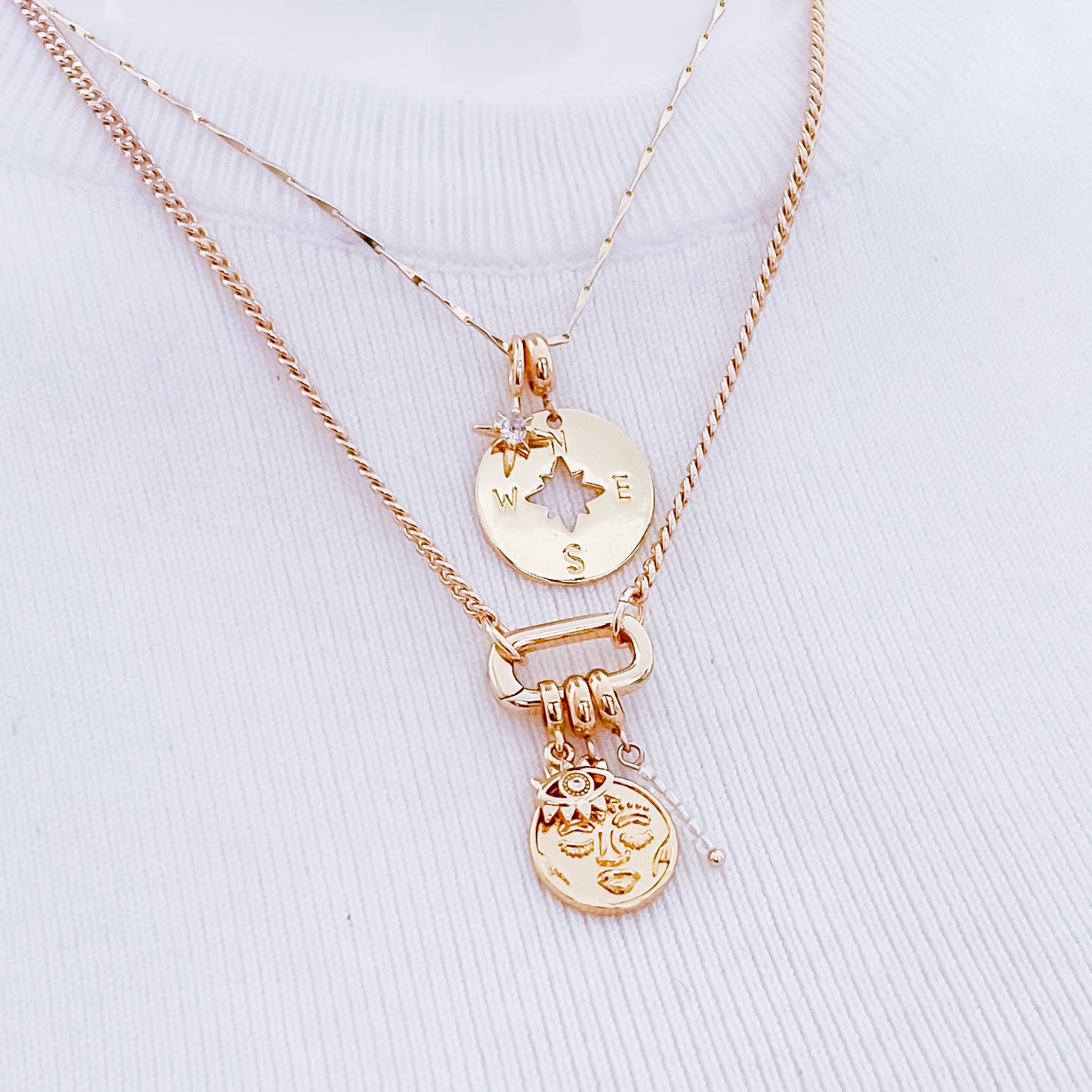 Compass + Star Necklace