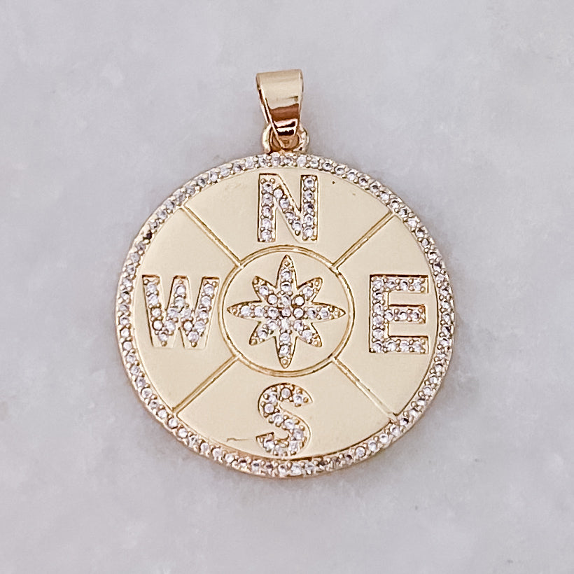 Sparkling Compass Charm
