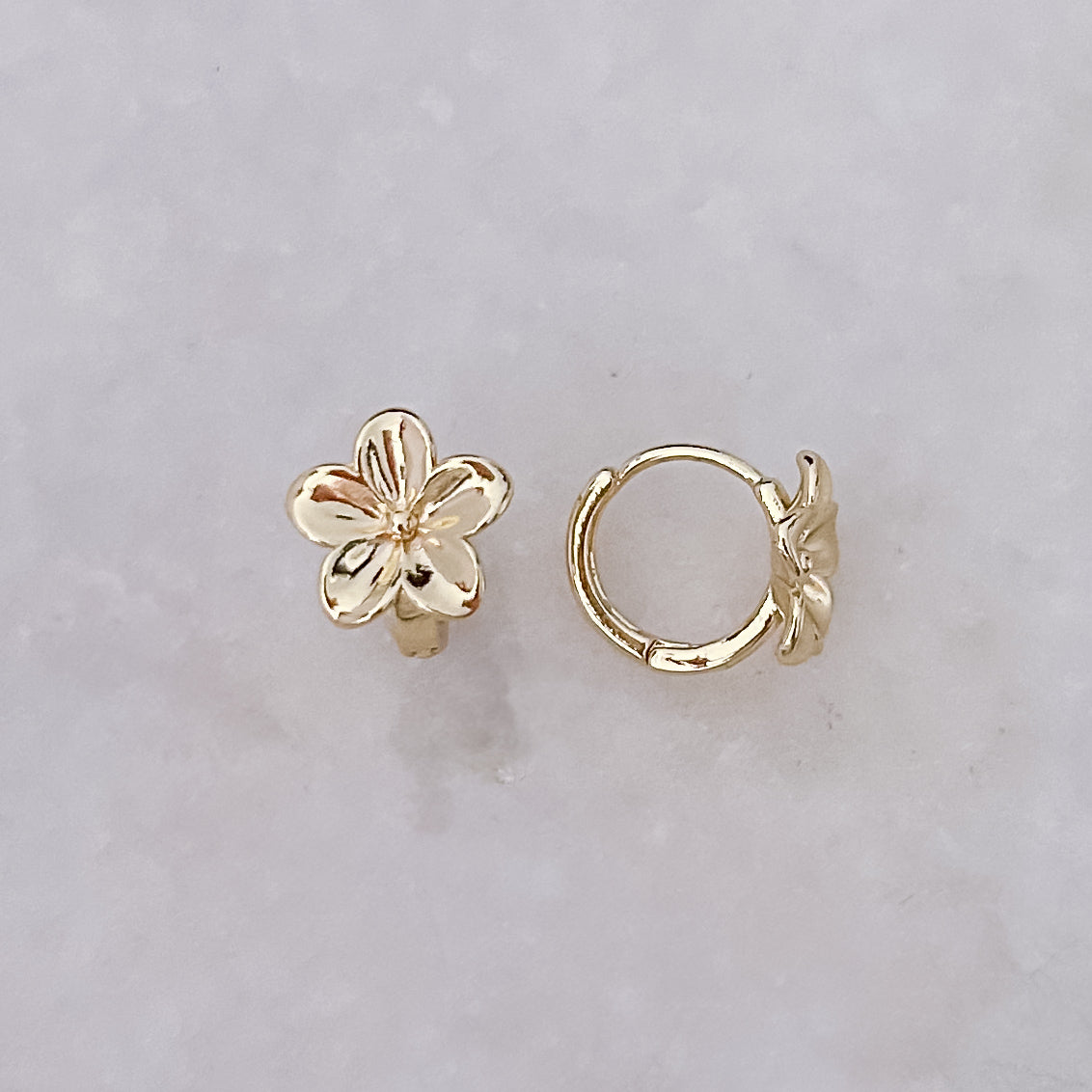 Gold Flower Hoops