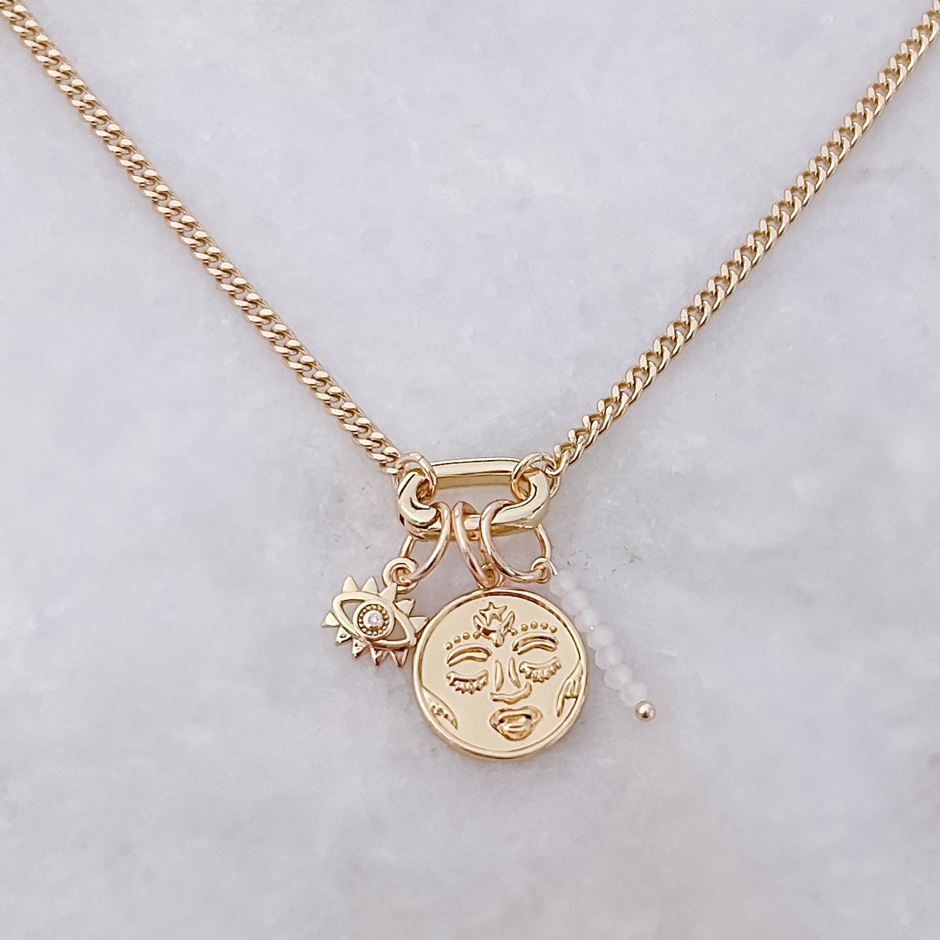 Mysterious Moon + Stones Necklace