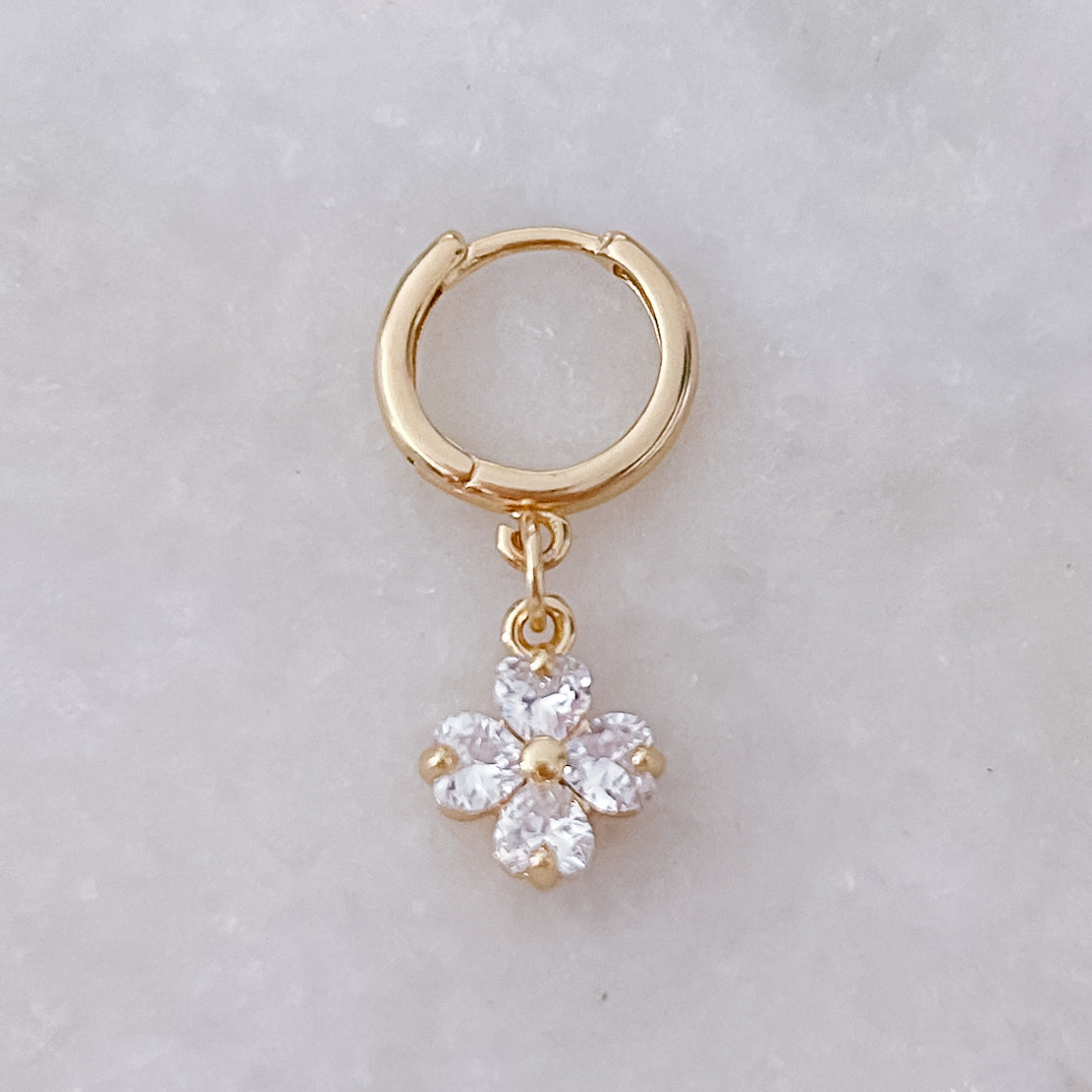 Diamond Clover Bold Hoop