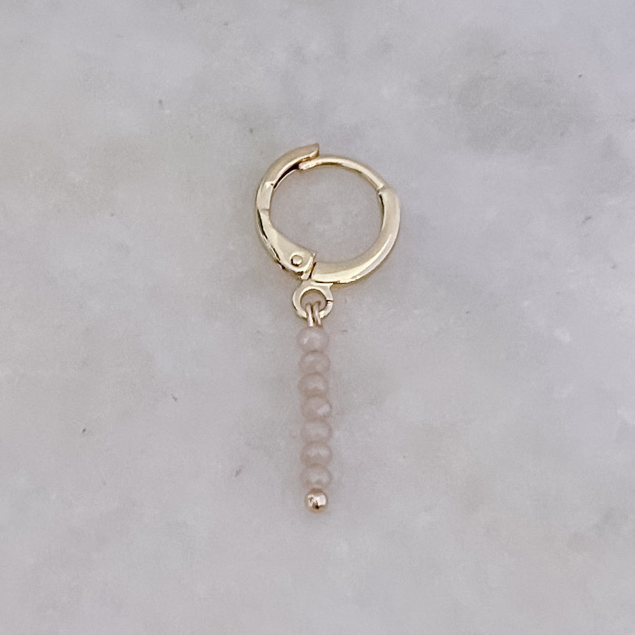 Taupe Stones Tiny Hoop