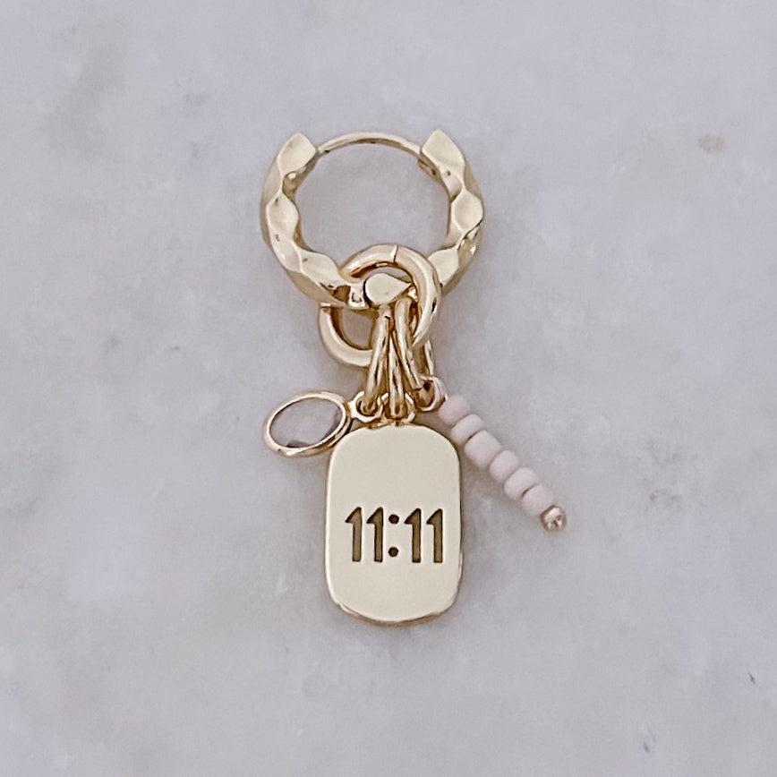 White 11:11 Hoop