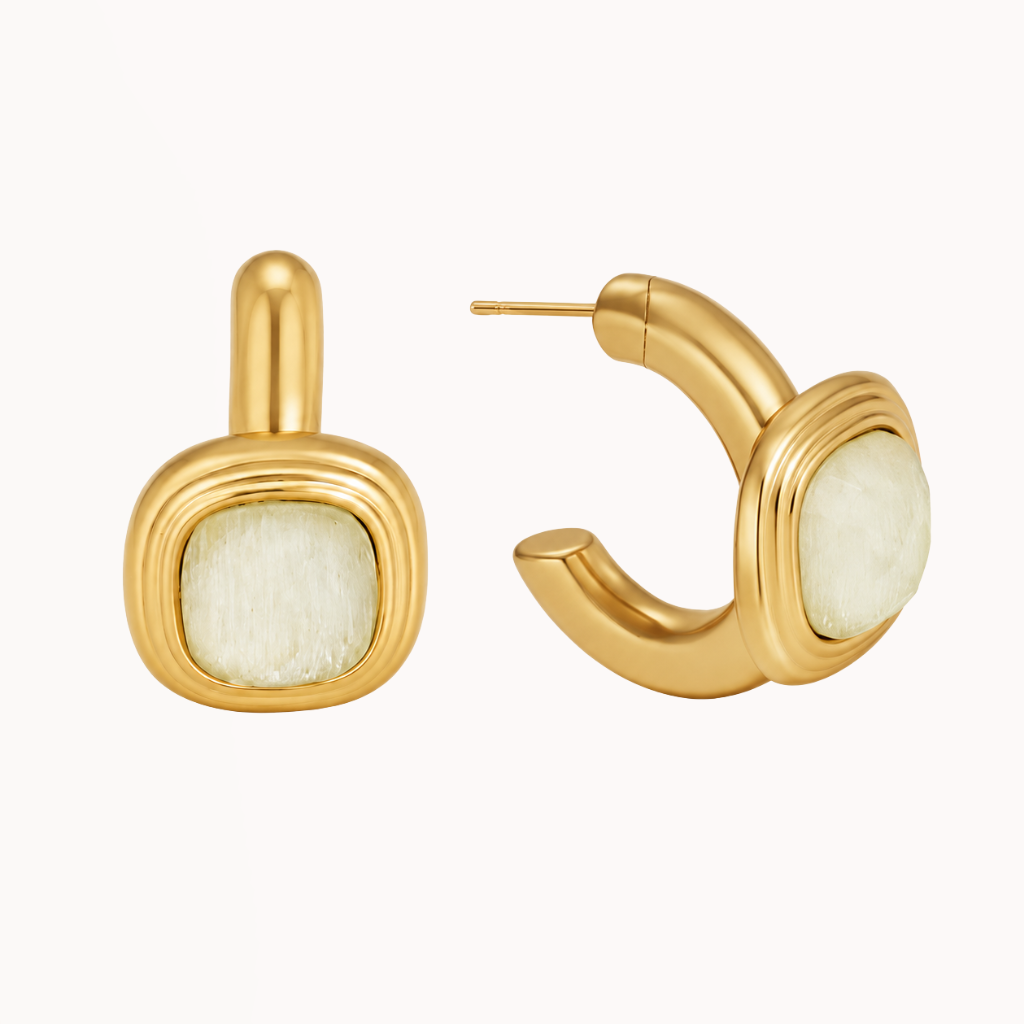 Ivory Glow Hoops