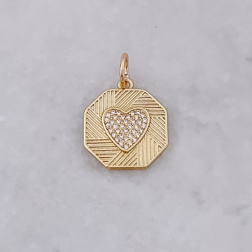 Octogon Heart - Charm
