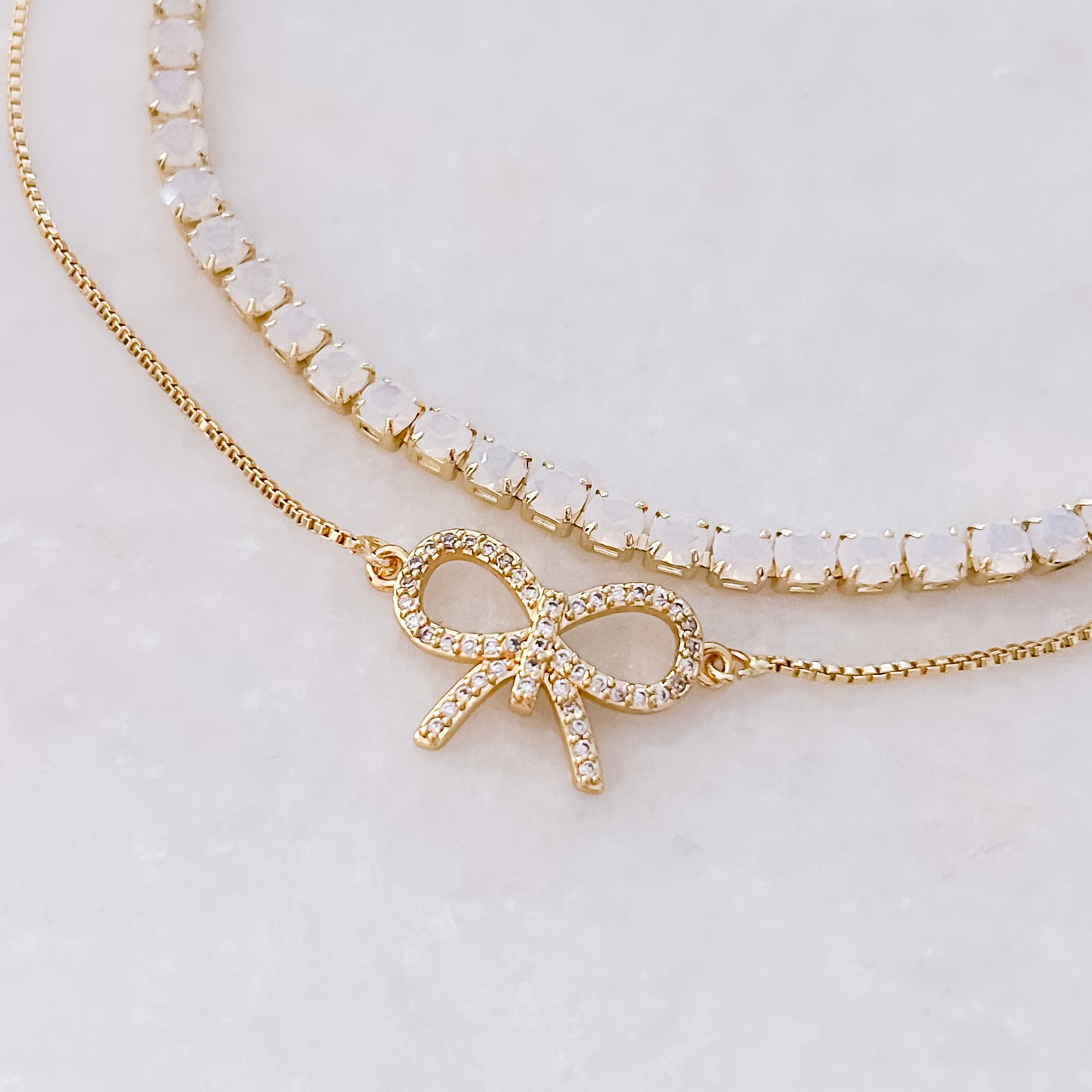 Sparkling Bow Necklace