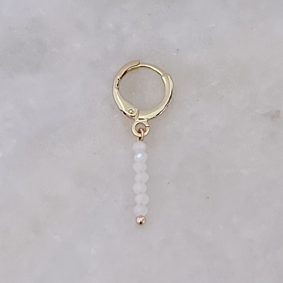 White Stones Tiny Hoop