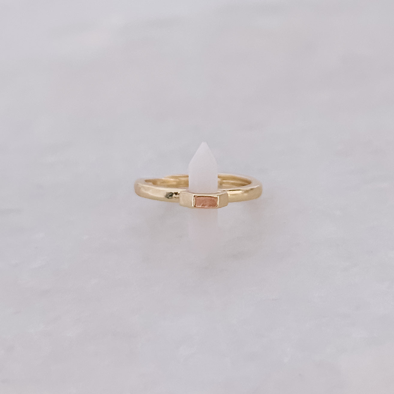 White Gemstone Wand Ring