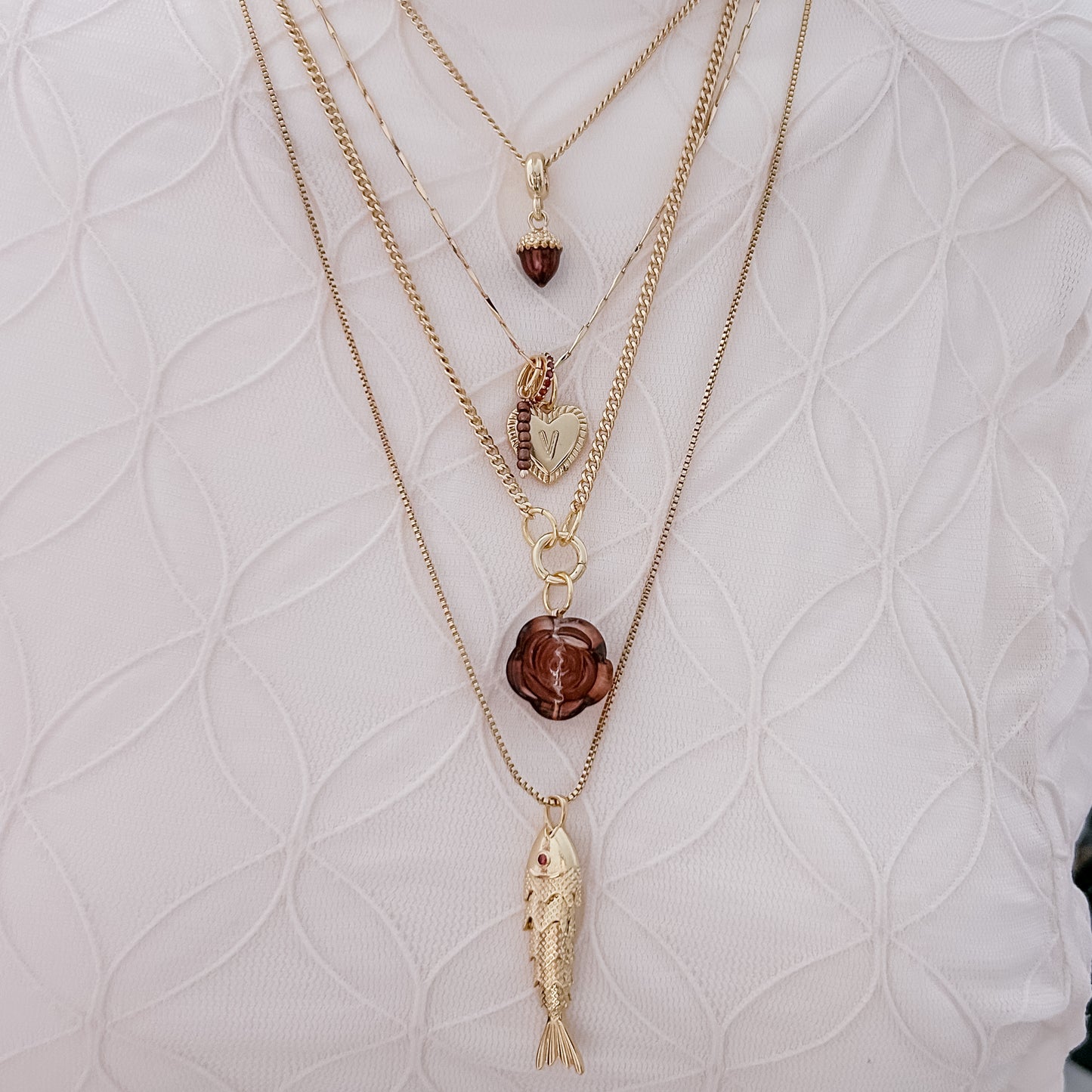 Brown Stack Beads - Charm