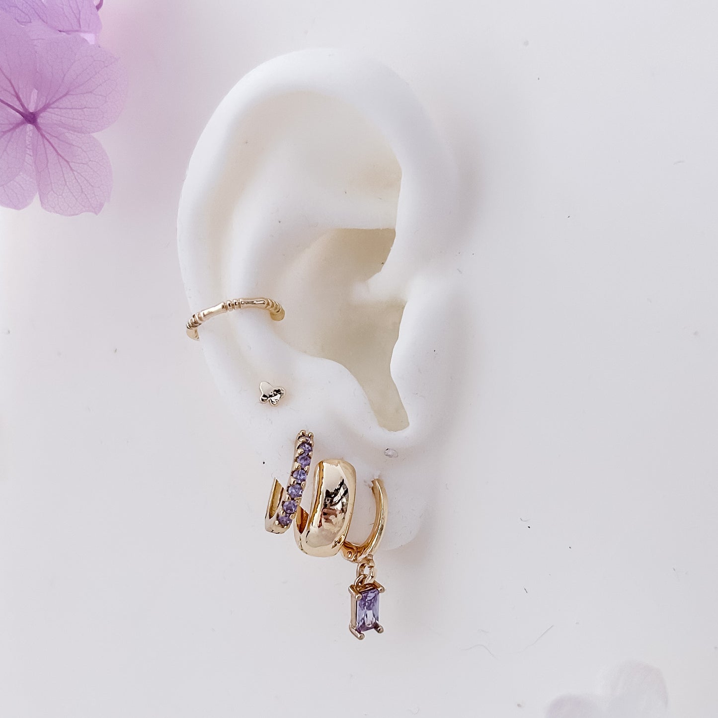 Lavender Stone Tiny Hoop