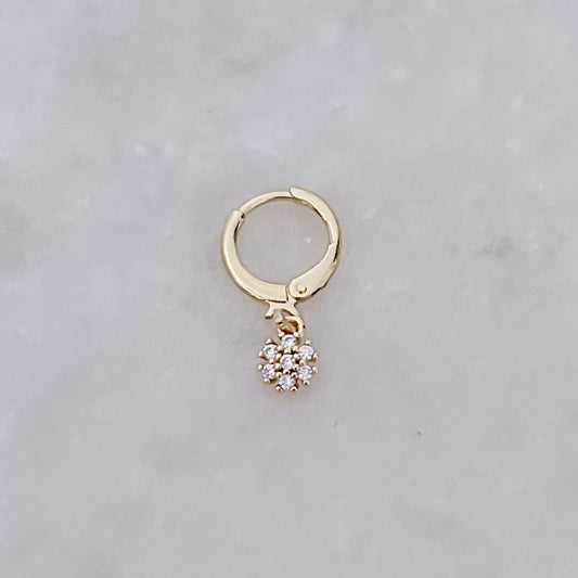 Diamond Flower Tiny Hoop