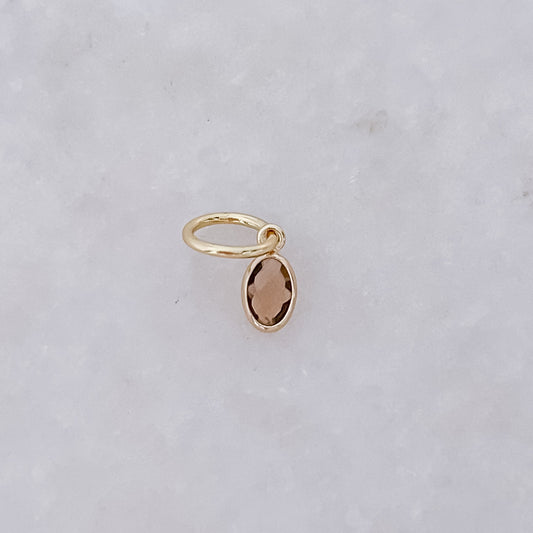 Brown Oval Stone - Charm
