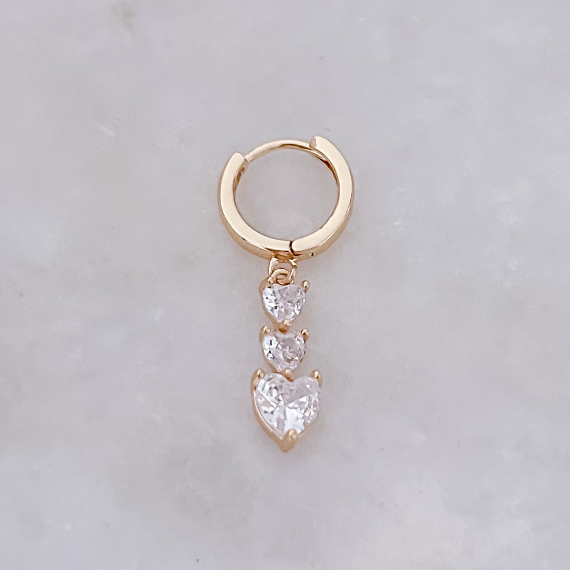 Triple Hearts Fine Hoop