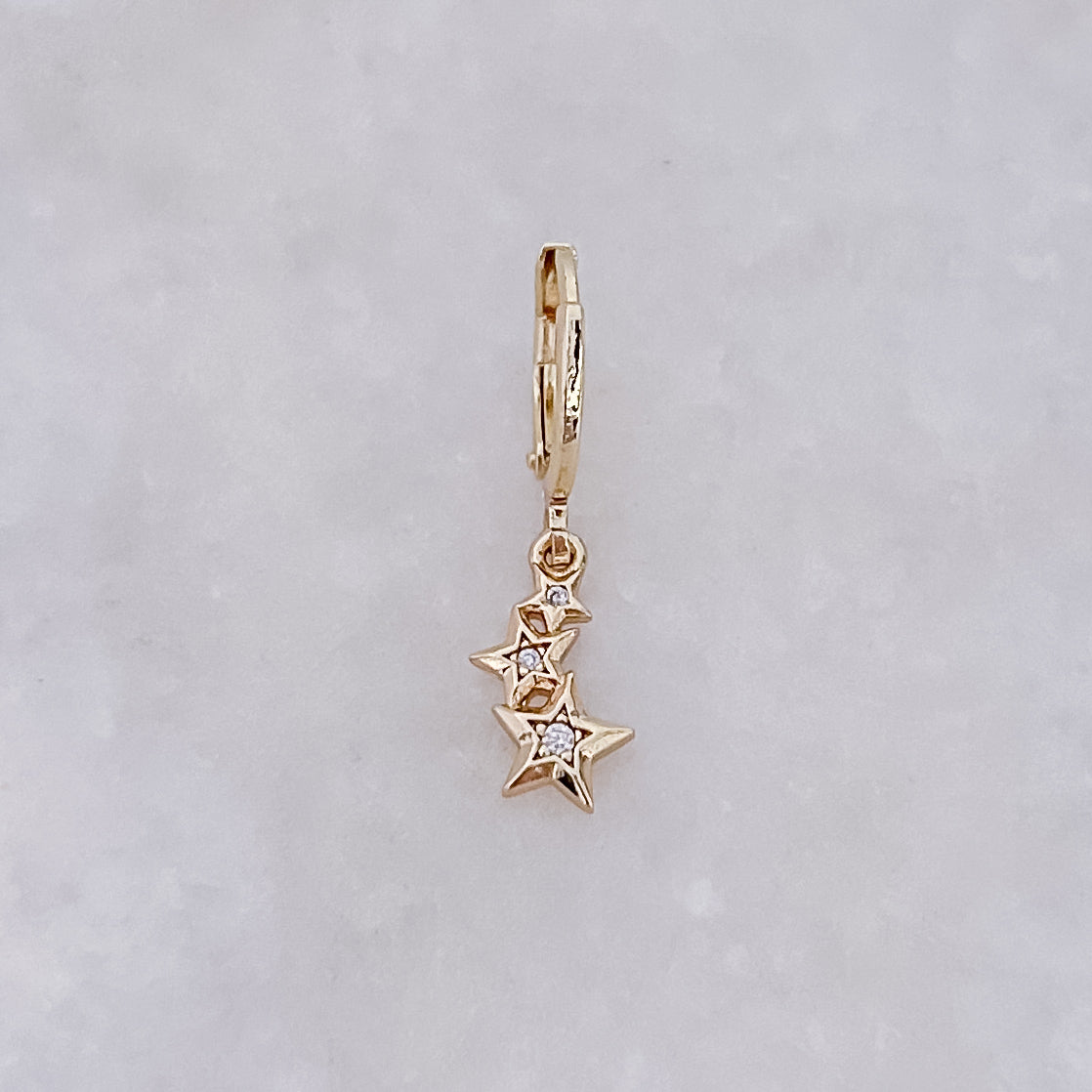 Tiny Triple Star Hoop