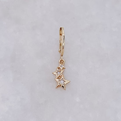 Tiny Triple Star Hoop