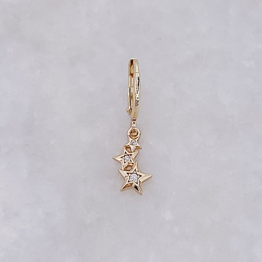 Tiny Triple Star Hoop