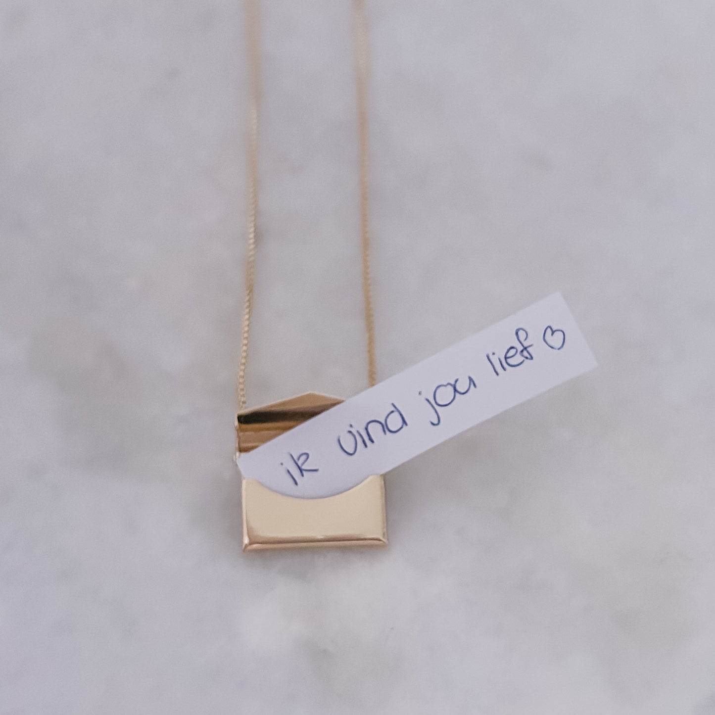 Gold Envelope Necklace