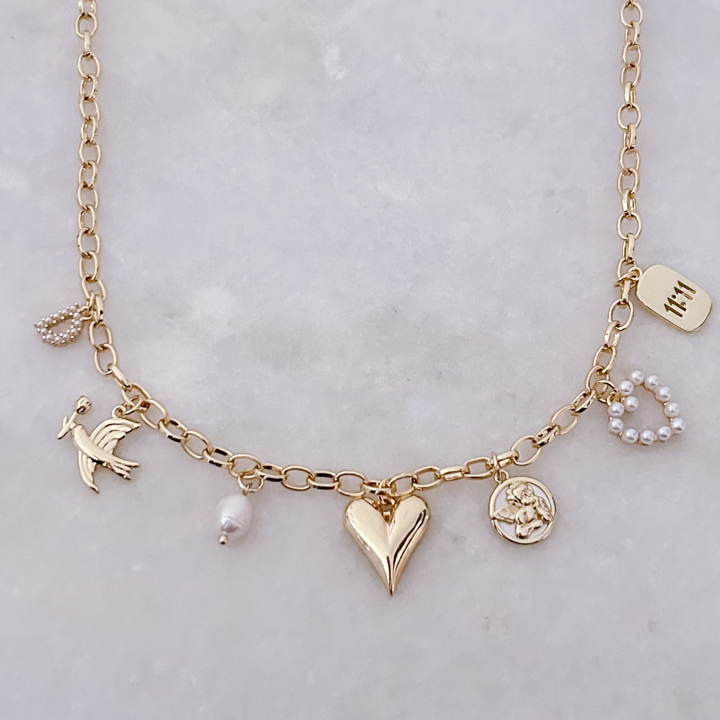 Pearl Initial - Customize Charm Necklace