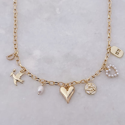 Pearl Initial - Customize Charm Necklace