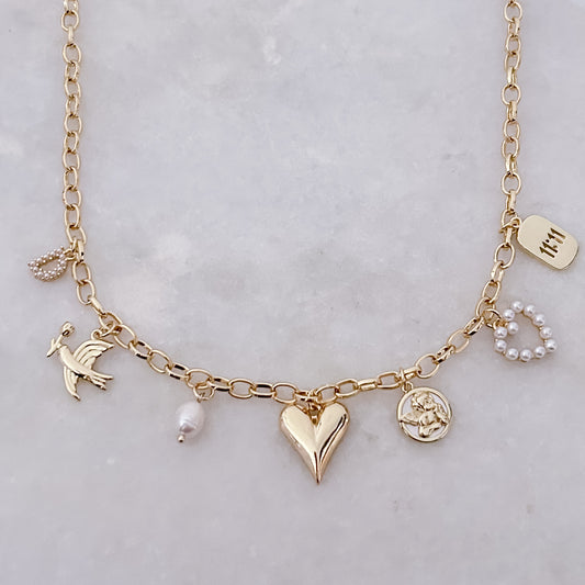 Pearl Initial - Customize Charm Necklace