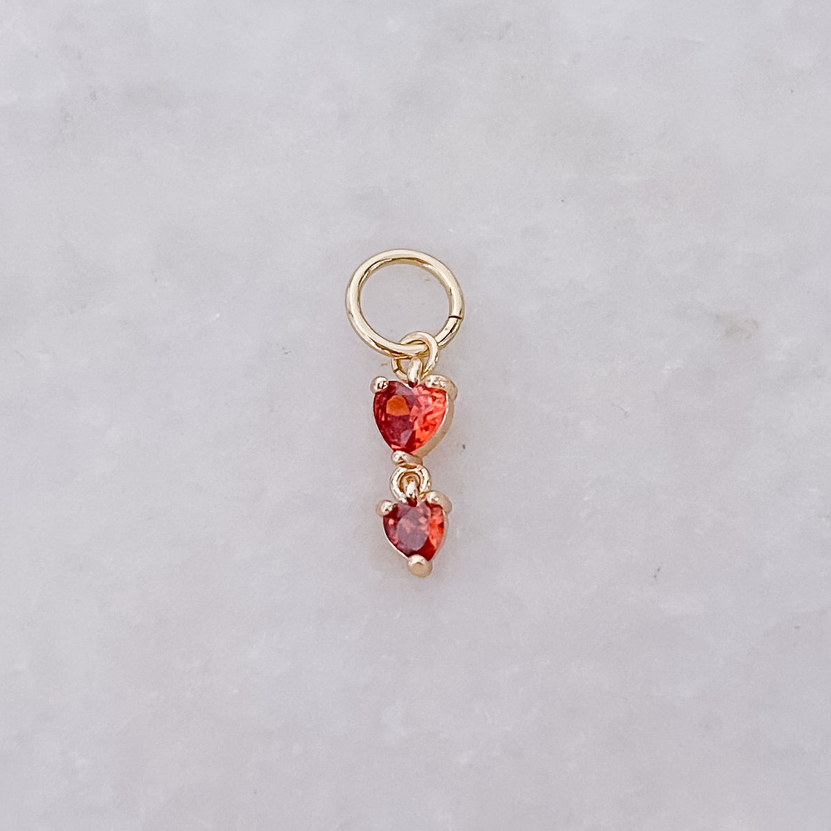 Double Red Heart - Charm