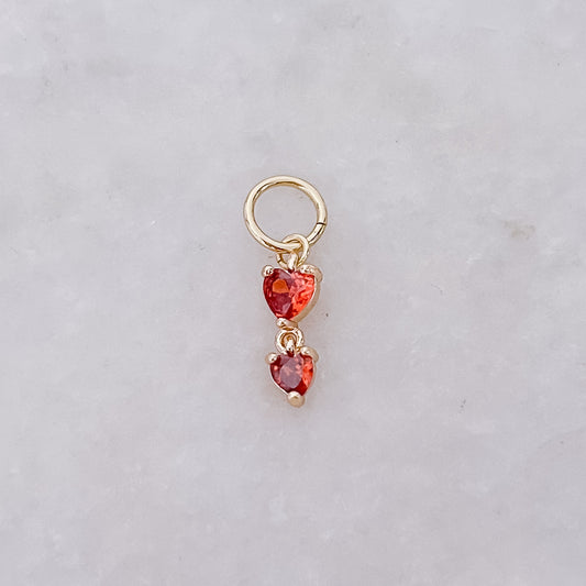 Double Red Heart - Charm