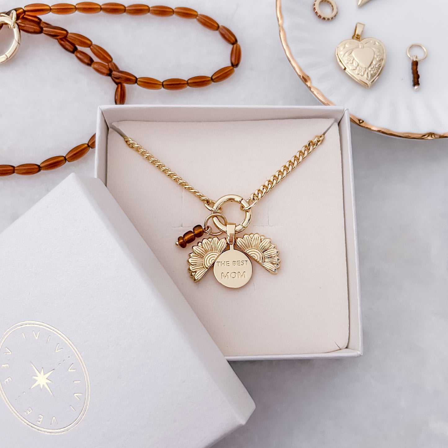 Flower with Message: The Best Mom - Charm