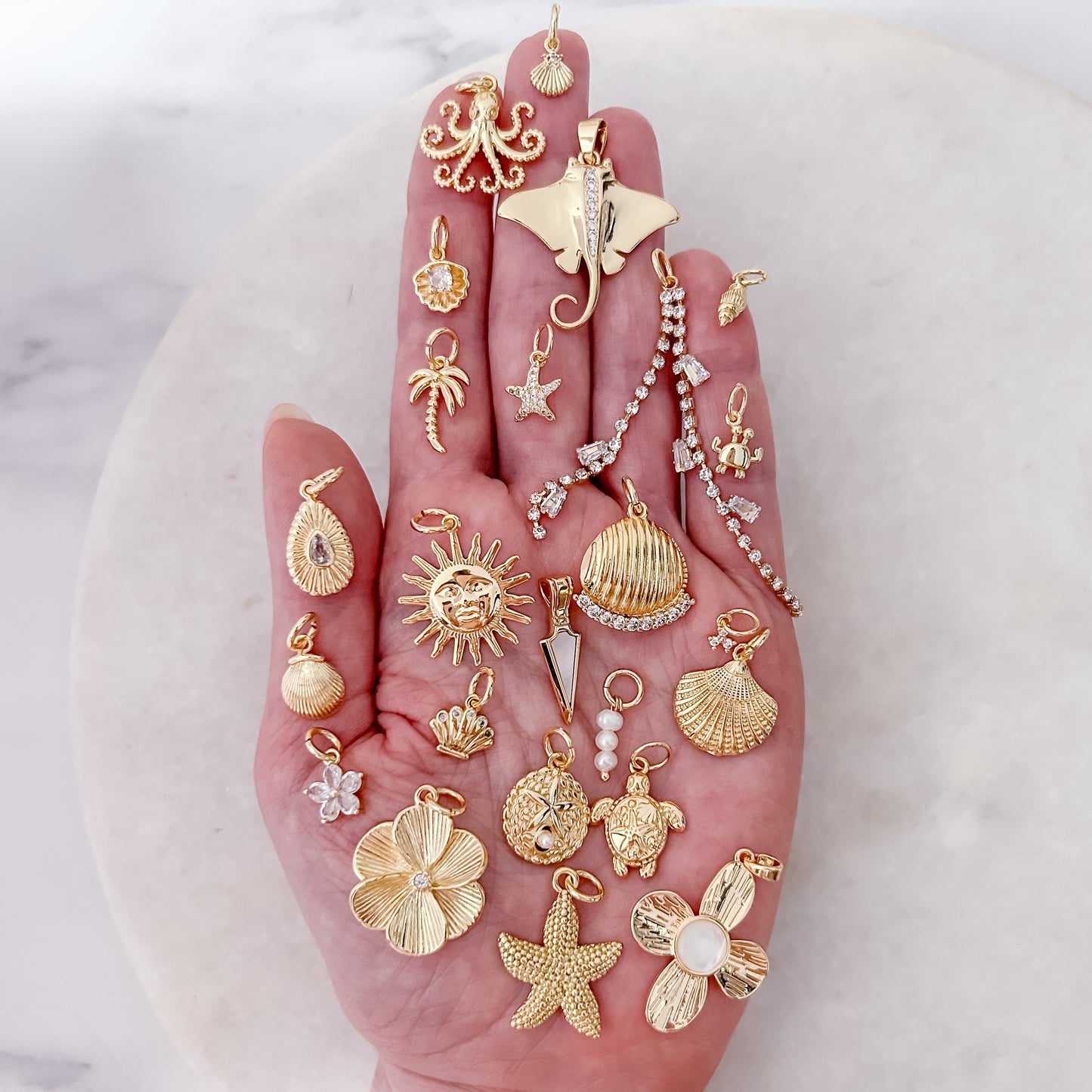 Tiny Gold Shell - Charm