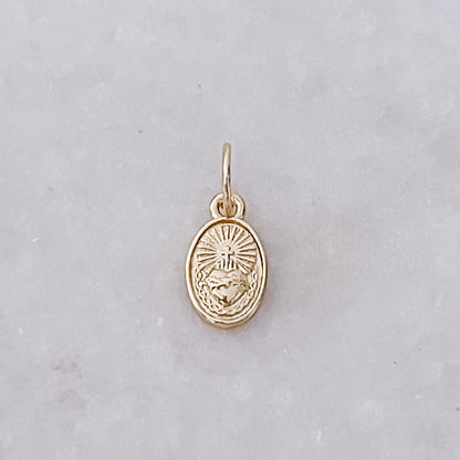 Sacred Heart Oval - Charm