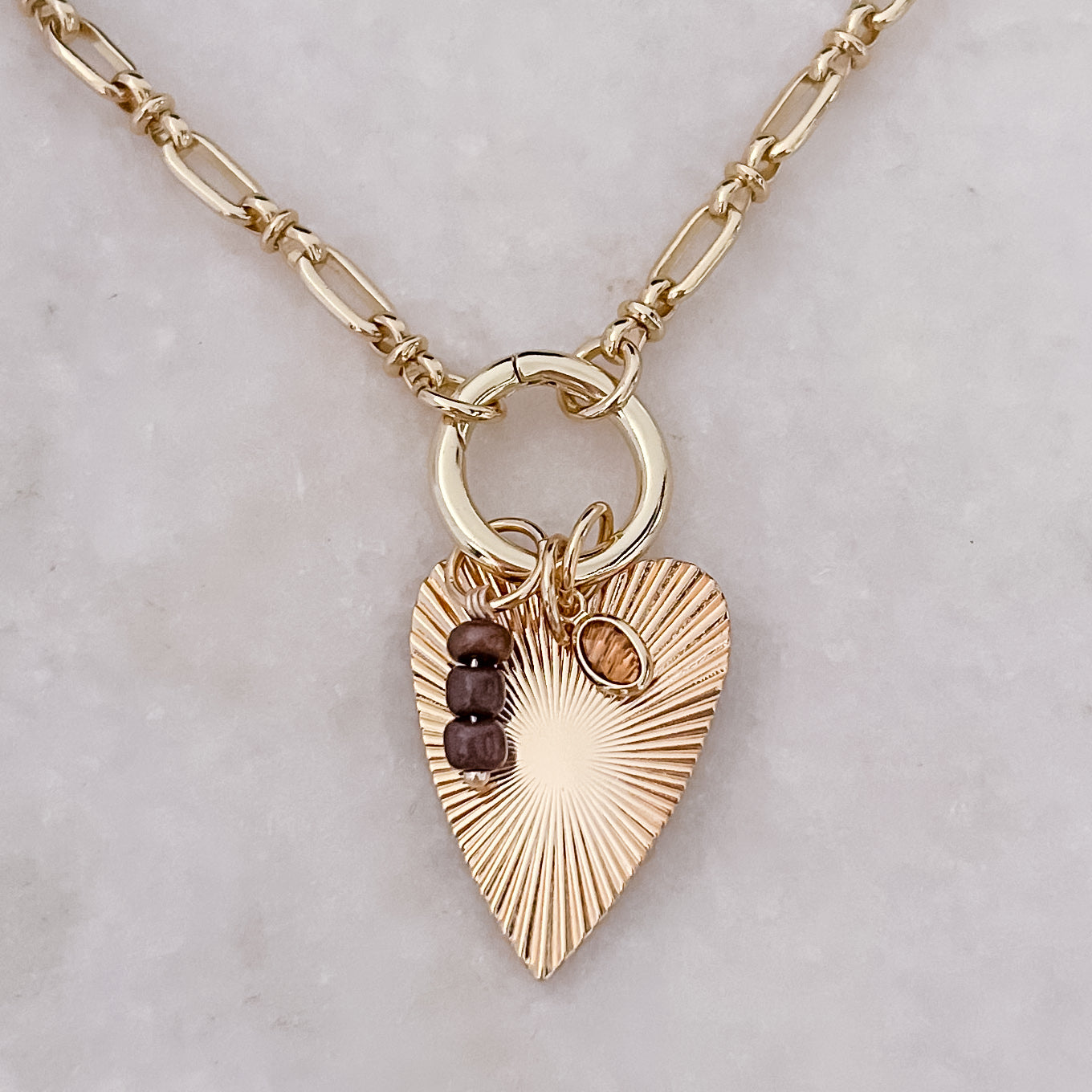 Brown Big Heart Necklace