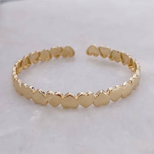 Gold Heart Bangle