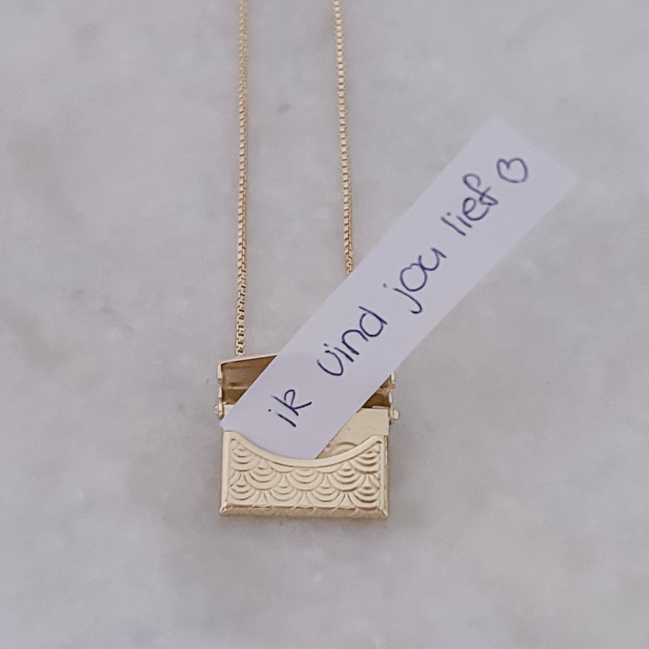 Vintage Envelope Necklace