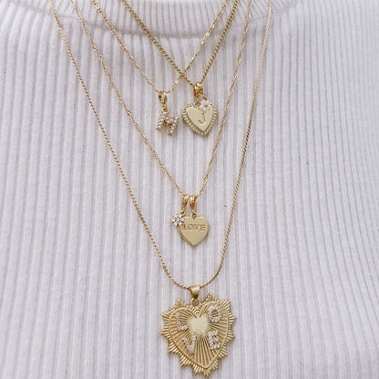 Flower + Love Heart - Necklace