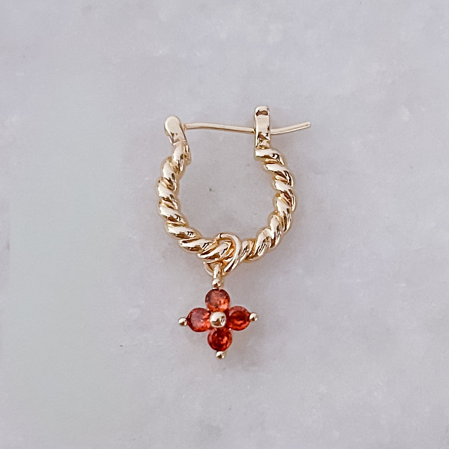 Little Brown Clover Twisted Hoop