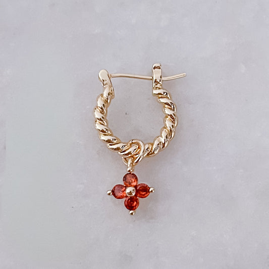 Little Brown Clover Twisted Hoop