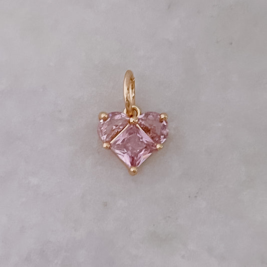 Pink Diamond Heart - Charm