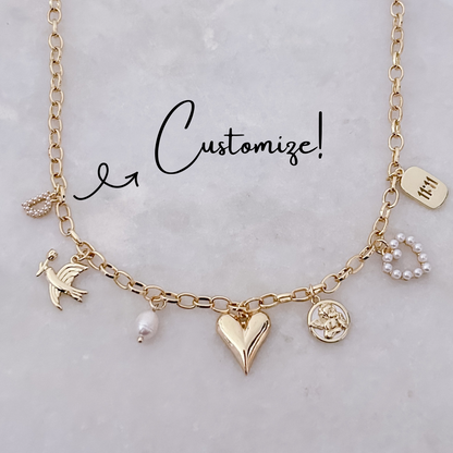 Pearl Initial - Customize Charm Necklace