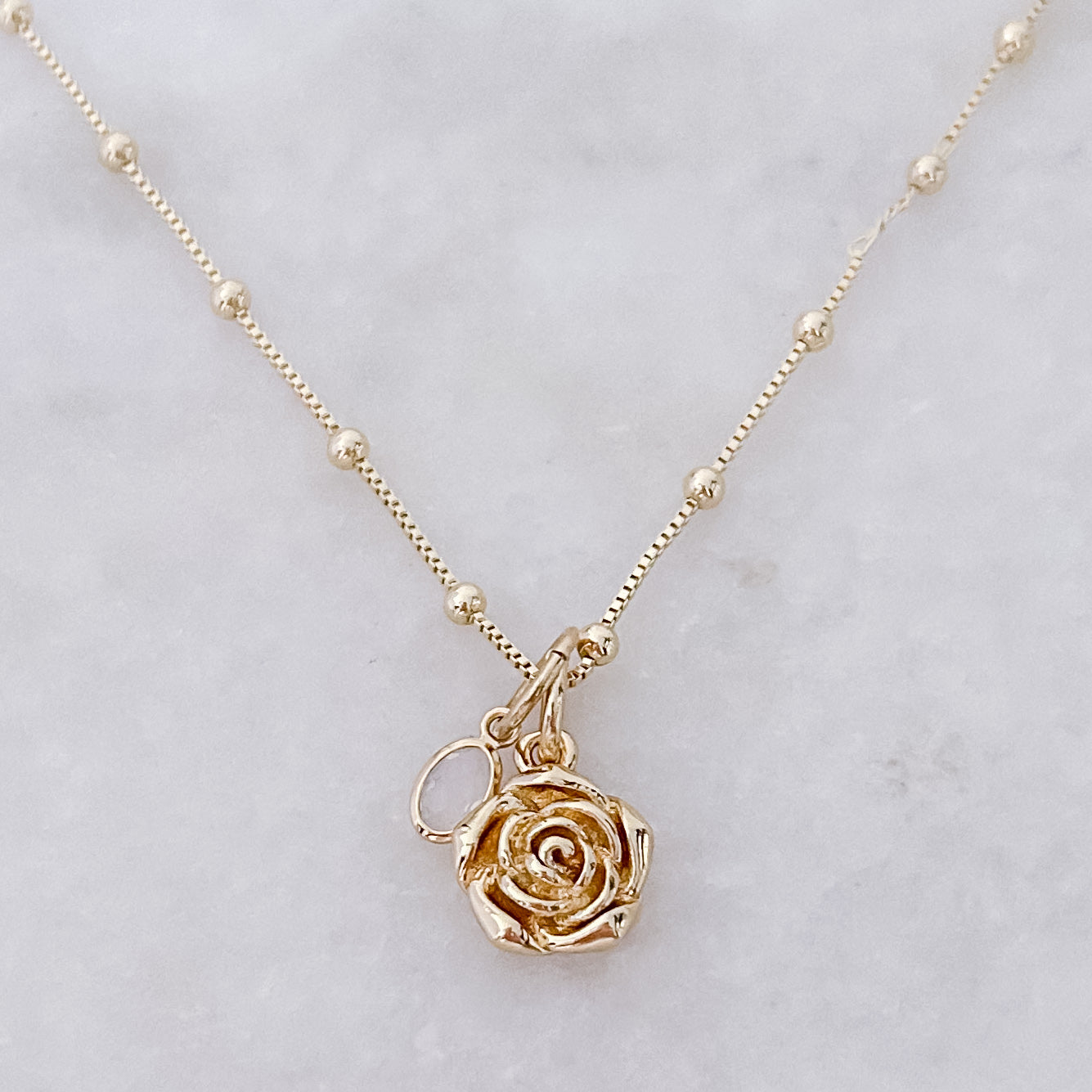 Opal Rose Romance Necklace
