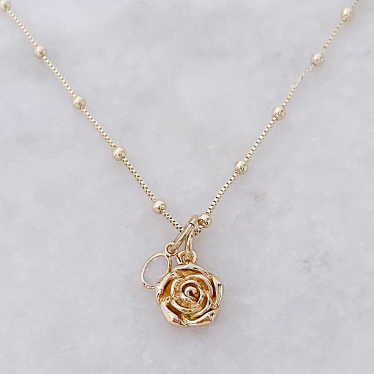 Opal Rose Romance Necklace