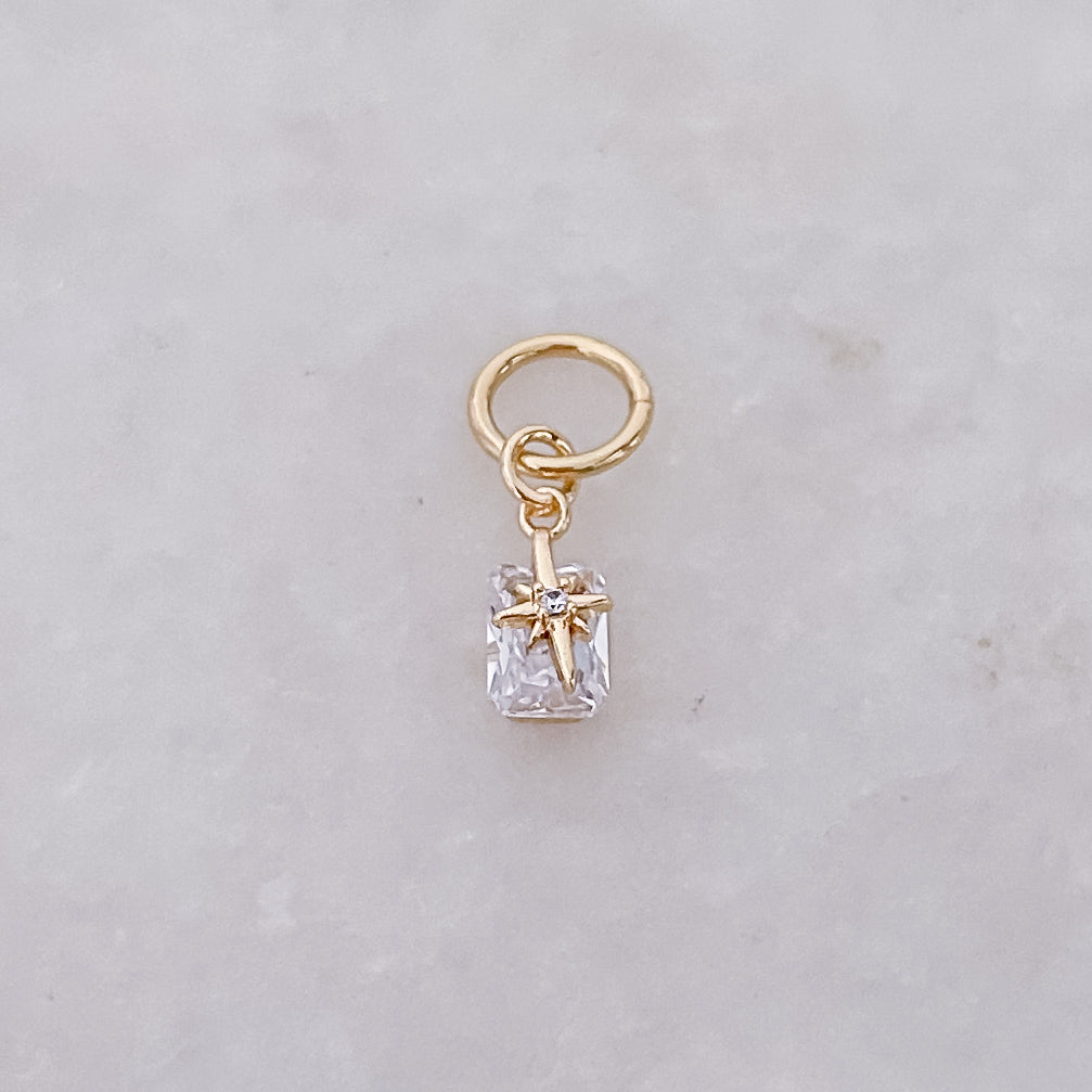 Tiny White Starburst - Charm