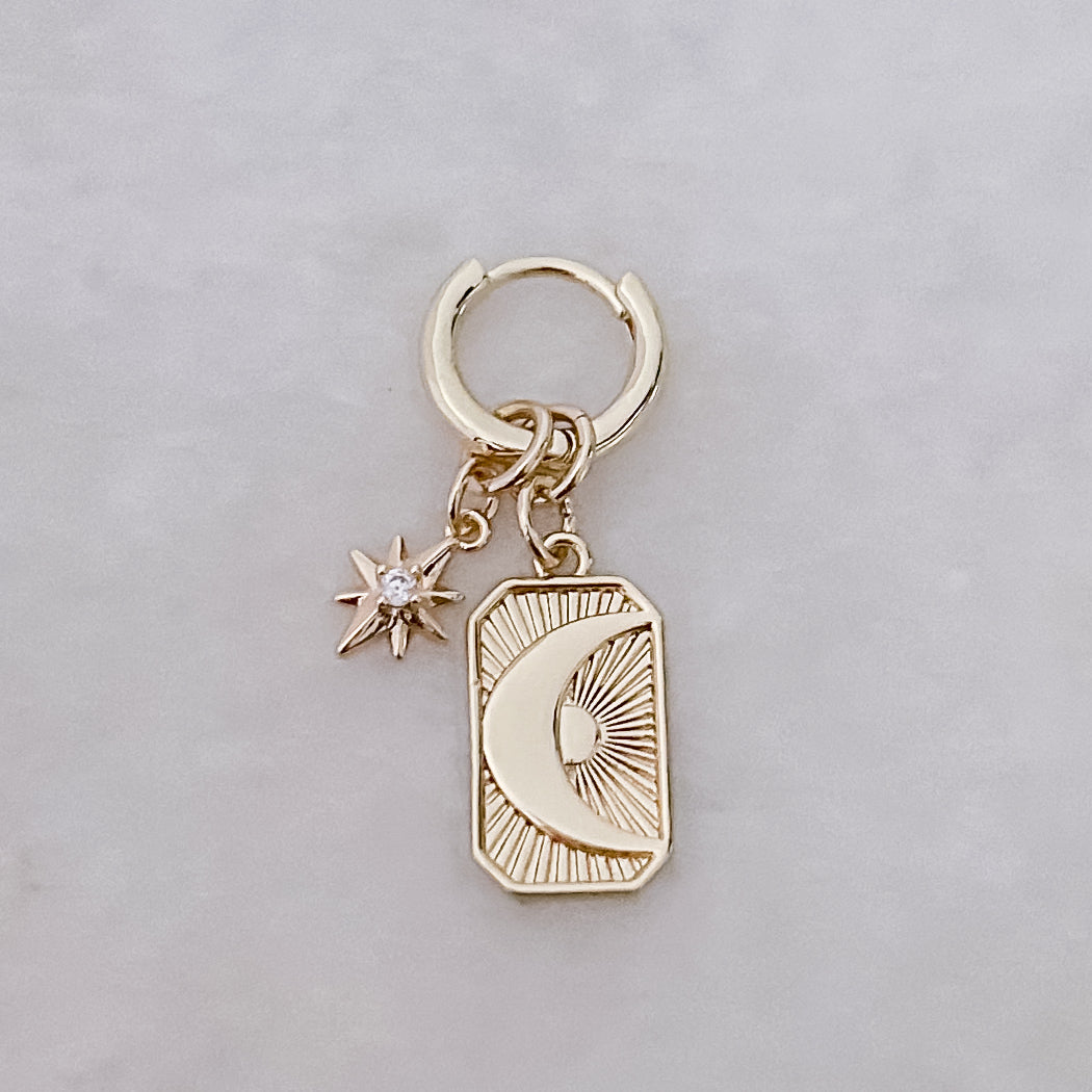 Star + Moon Amulet Hoop