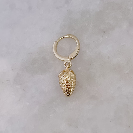 Gold Strawberry Tiny Hoop