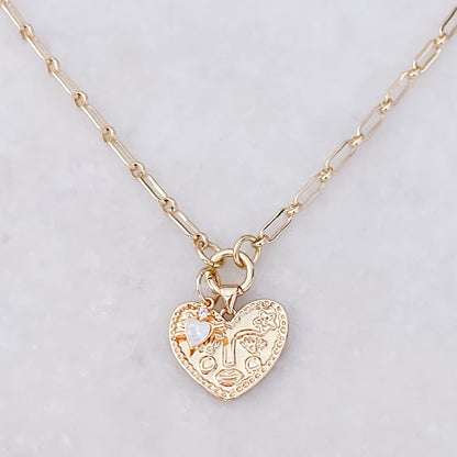 Sweet Opal Heart Necklace