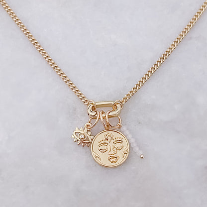 Mysterious Moon + Stones Necklace