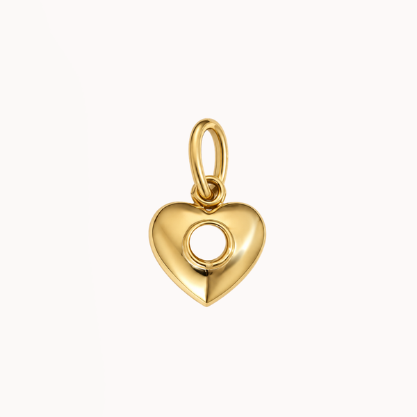 White Dot Heart - Charm