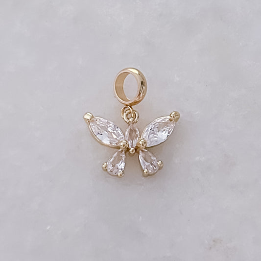 Diamond Butterfly Charm